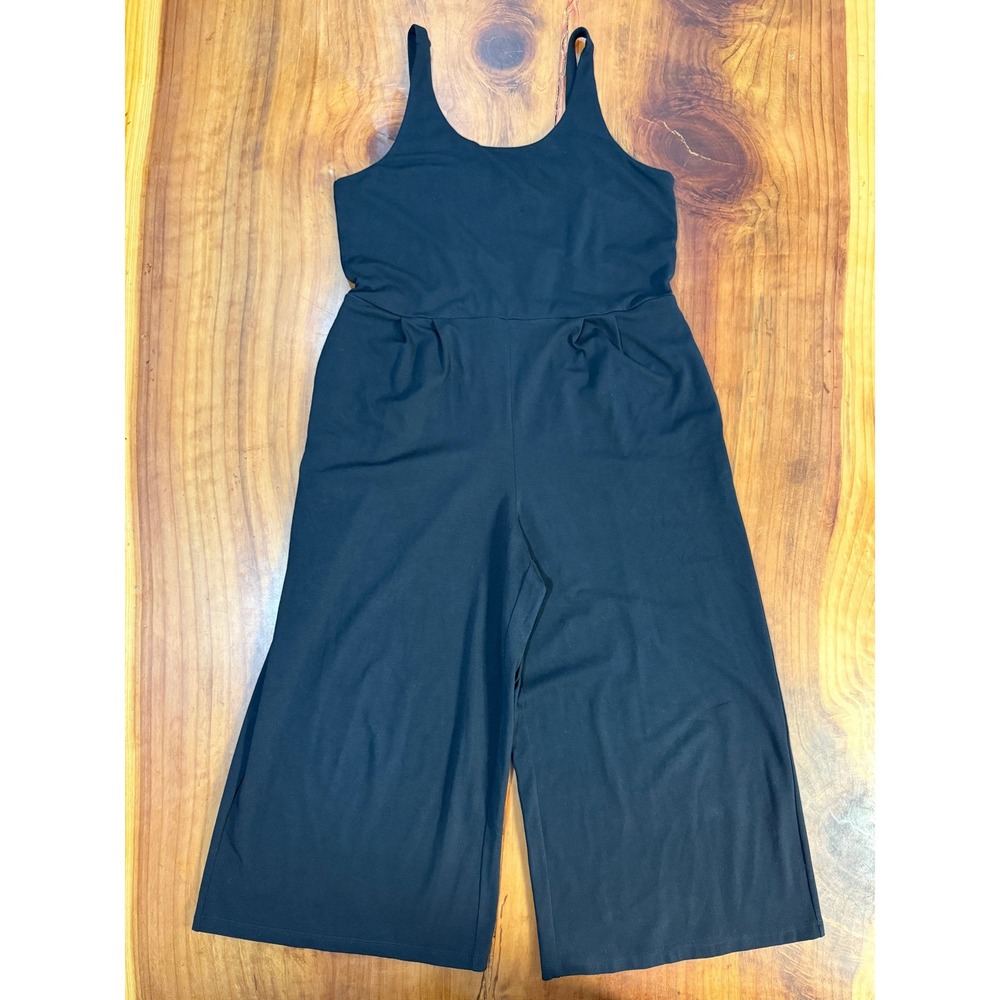 Eileen Fisher Jumpsuit Womens Medium Crop Knit Wide leg Career Casual Cotton R24